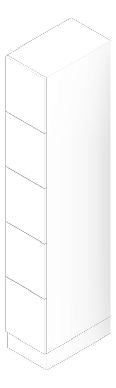 3D Documentation Image of Locker Laminate IntraSpace Traditional 5Door