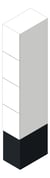3D Shaded Image of Locker Laminate IntraSpace Traditional HighBase Tall 4Door