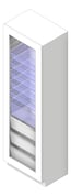 3D Shaded Image of Cabinet Freestanding IntraSpace IntraMed Baskets 1Large 5Small 3Wire
