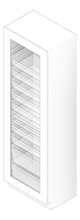 3D Documentation Image of Cabinet Freestanding IntraSpace IntraMed Baskets 2Large 5Small 4Clear