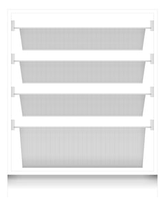 Front Image of Cabinet UnderBench IntraSpace Clinical IntraMed Baskets Wire 1Large 3Small