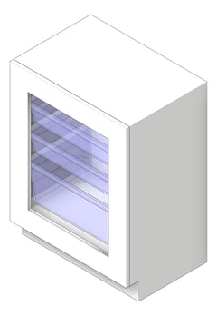 3D Shaded Image of Cabinet UnderBench IntraSpace IntraMed Baskets 1Large 2Small 1Clear
