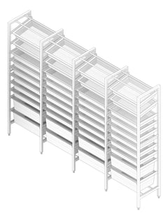 3D Documentation Image of ShelvingArray ModularRack IntraSpace IntraMed Baskets 2Large 8Small