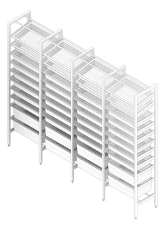 3D Documentation Image of ShelvingArray ModularRack IntraSpace IntraMed Baskets 2Large 8Small EpoxyFrame