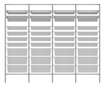 Front Image of ShelvingArray ModularRack IntraSpace IntraMed Baskets 3Large 5Small 1Clear EpoxyFrame