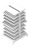 3D Shaded Image of Shelving Freestanding IntraSpace IntraMed Pharmacy DoubleSided