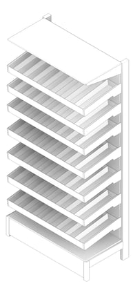 3D Documentation Image of Shelving Freestanding IntraSpace IntraMed Pharmacy SingleSided