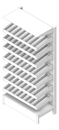 3D Shaded Image of Shelving Freestanding IntraSpace IntraMed Pharmacy SingleSided