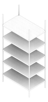 3D Documentation Image of Shelving Freestanding IntraSpace IntraMed Wire