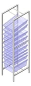 3D Shaded Image of Shelving ModularRack IntraSpace IntraMed Baskets 1Large 7Small 2Clear