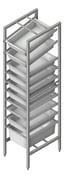 3D Shaded Image of Shelving ModularRack IntraSpace IntraMed Baskets 1Large 7Small 2Clear EpoxyFrame