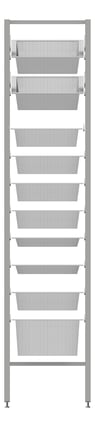 Front Image of Shelving ModularRack IntraSpace IntraMed Baskets 1Large 7Small 2Clear EpoxyFrame