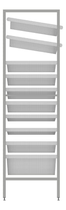 Left Image of Shelving ModularRack IntraSpace IntraMed Baskets 1Large 7Small 2Clear EpoxyFrame