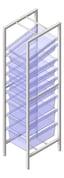 3D Shaded Image of Shelving ModularRack IntraSpace IntraMed Baskets 3Large 5Small 1Clear