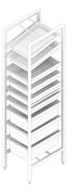 3D Documentation Image of Shelving ModularRack IntraSpace IntraMed Baskets 3Large 5Small 1Clear EpoxyFrame