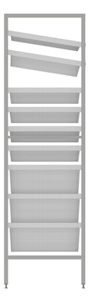 Left Image of Shelving ModularRack IntraSpace IntraMed Baskets 3Large 5Small 1Clear EpoxyFrame