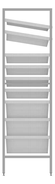 Left Image of Shelving ModularRack IntraSpace IntraMed Baskets 3Large 5Small 1Clear EpoxyFrame