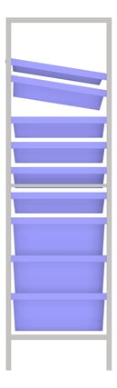 Left Image of Shelving ModularRack IntraSpace IntraMed Baskets 3Large 5Small 1Clear