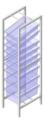 3D Shaded Image of Shelving ModularRack IntraSpace IntraMed Baskets 3Large 6Small