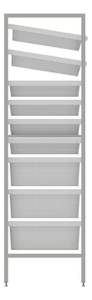 Left Image of Shelving ModularRack IntraSpace IntraMed Baskets 3Large 6Small EpoxyFrame
