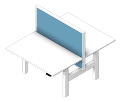 3D Shaded Image of Desk Adjustable IntraSpace 3Column Double