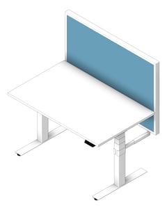 3D Shaded Image of Desk Adjustable IntraSpace 3Column Single