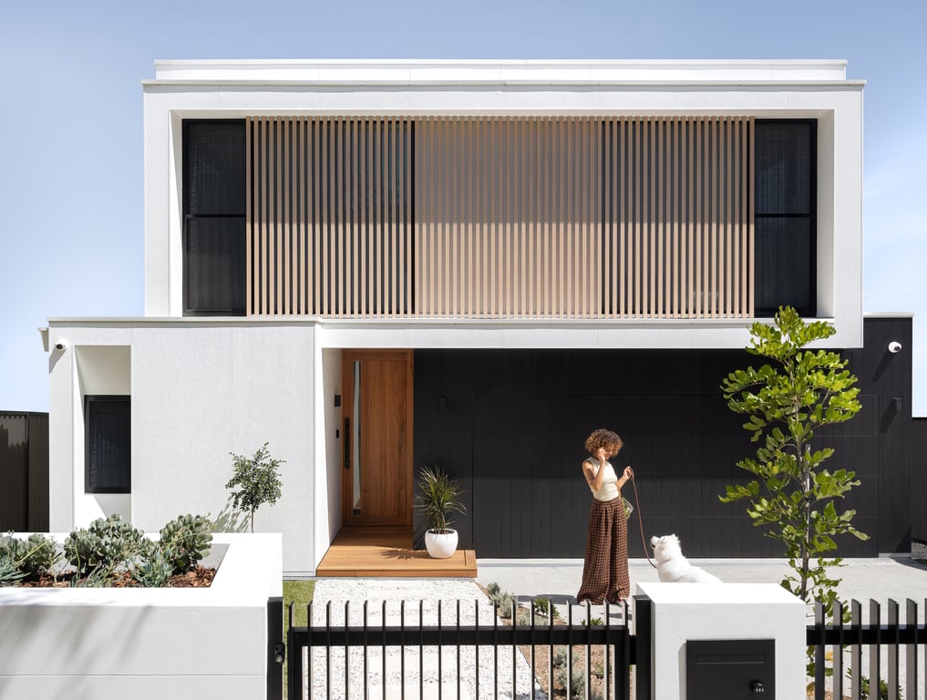 Brushed Concrete Axon Boxmodern Exterior BennettStreet Futureflip Hero James Hardie 67.jpg Image of Cladding Textured JamesHardie HardieBrushedConcreteCladding 1200x3600Sheet GreyPebble