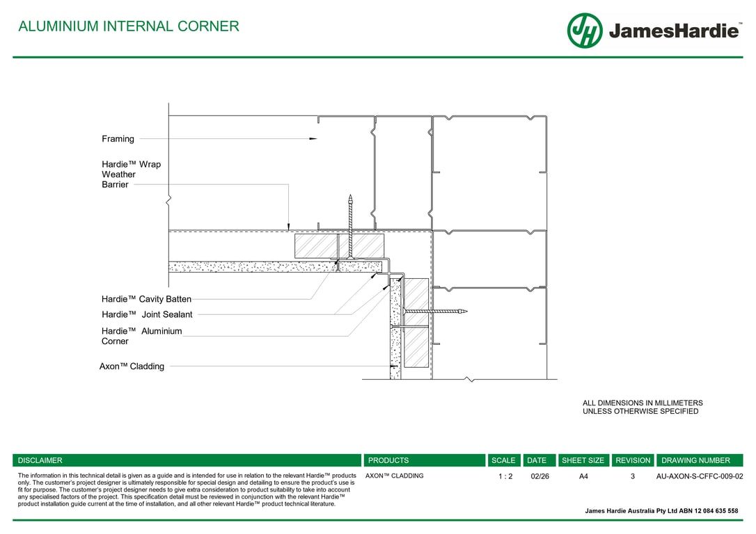 Navigate to AU-AXON-S-CFFC-009-02 - ALUMINIUM INTERNAL CORNER