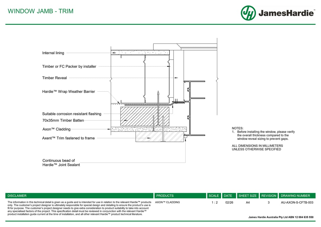  Image of AU-AXON-S-CFTB-003 - WINDOW JAMB - TRIM