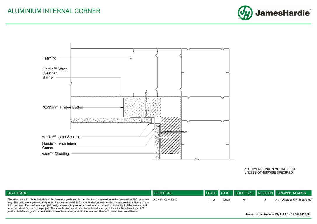 Navigate to AU-AXON-S-CFTB-009-02 - ALUMINIUM INTERNAL CORNER