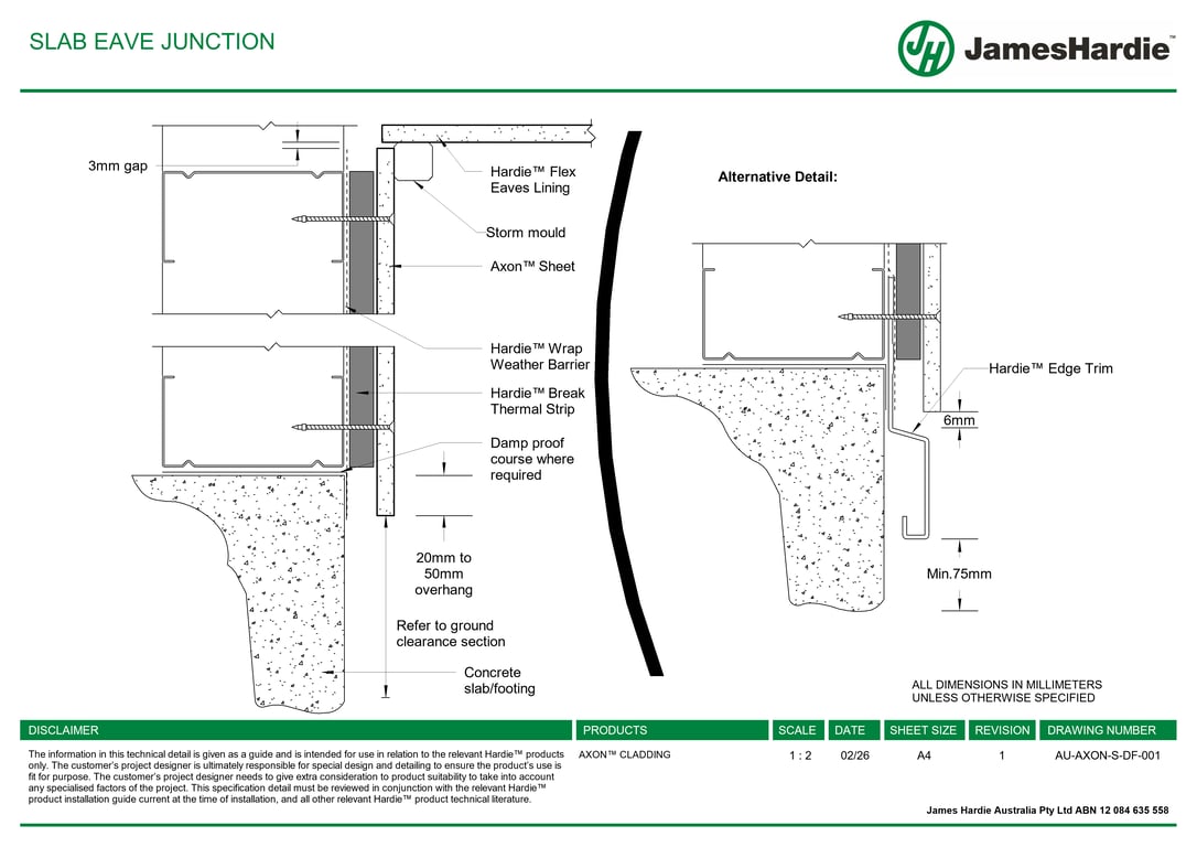 Navigate to AU-AXON-S-DF-001 - SLAB EAVE JUNCTION
