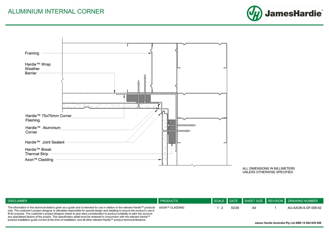 Navigate to AU-AXON-S-DF-009-02 - ALUMINIUM INTERNAL CORNER
