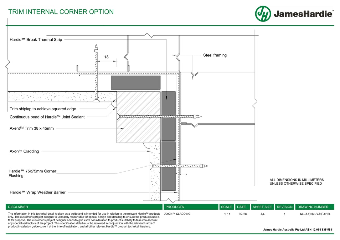 Navigate to AU-AXON-S-DF-010 - TRIM INTERNAL CORNER OPTION