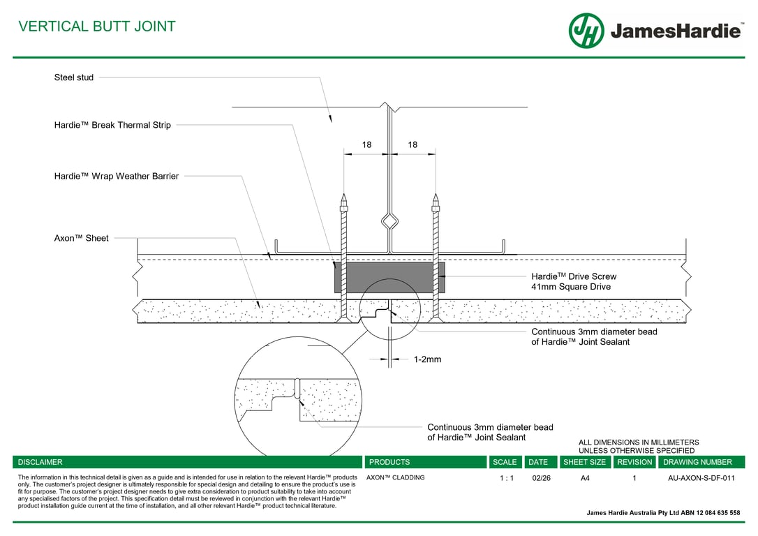 Navigate to AU-AXON-S-DF-011 - VERTICAL BUTT JOINT