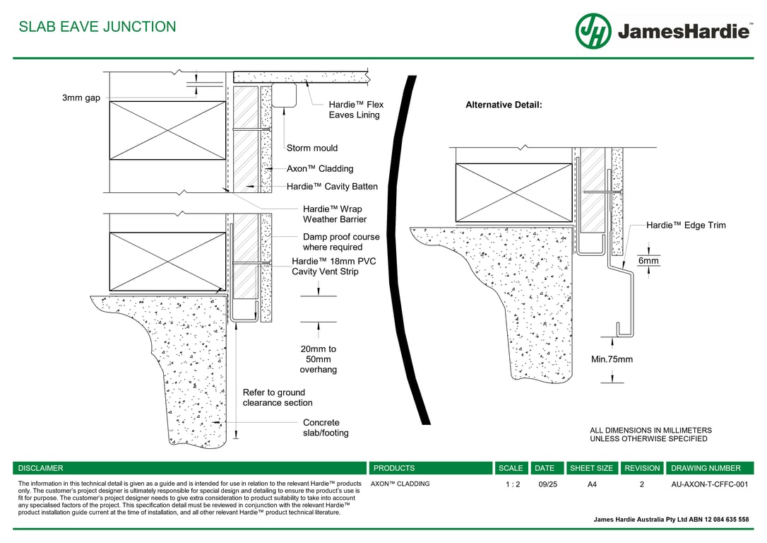 AU-AXON-T-CFFC-001 - SLAB EAVE JUNCTION