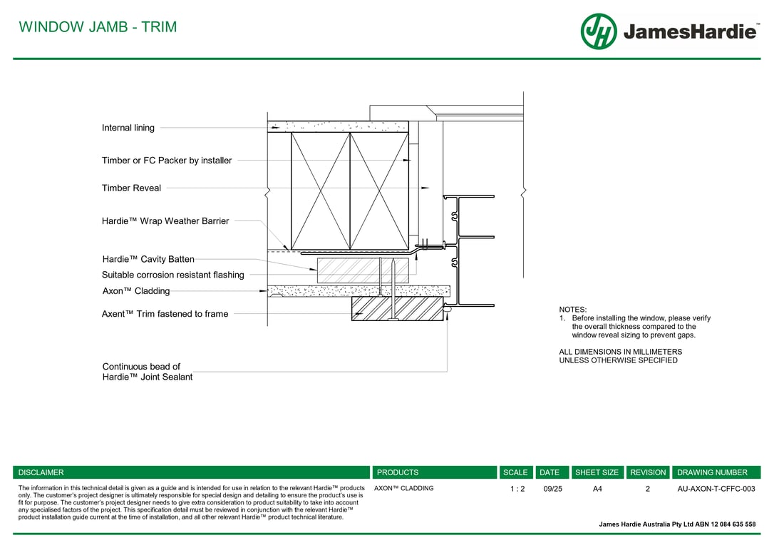 Navigate to AU-AXON-T-CFFC-003 - WINDOW JAMB - TRIM