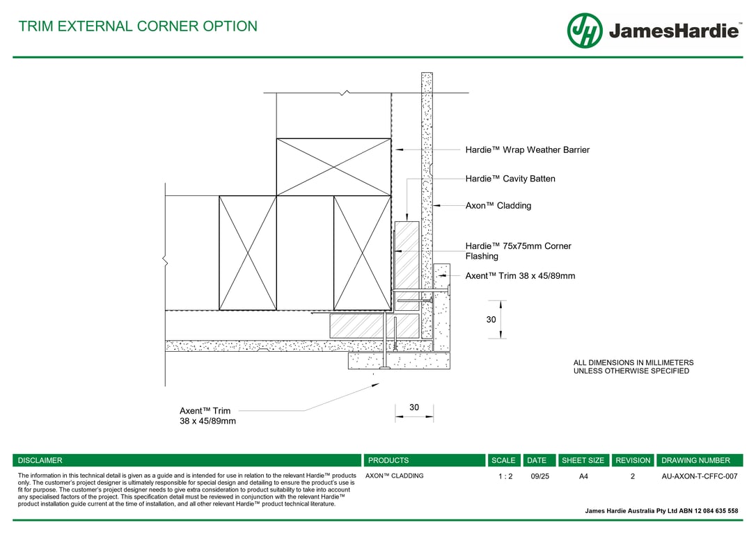 Navigate to AU-AXON-T-CFFC-007 - TRIM EXTERNAL CORNER OPTION