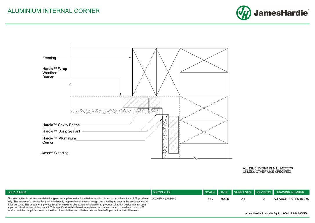 AU-AXON-T-CFFC-009-02 - ALUMINIUM INTERNAL CORNER