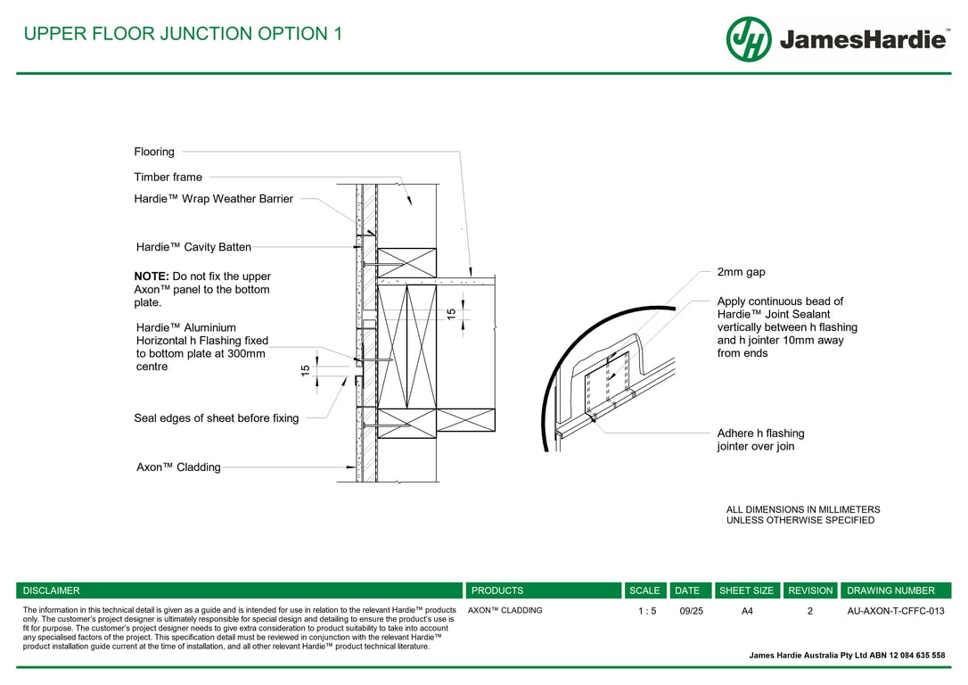 Navigate to AU-AXON-T-CFFC-013 - UPPER FLOOR JUNCTION OPTION 1