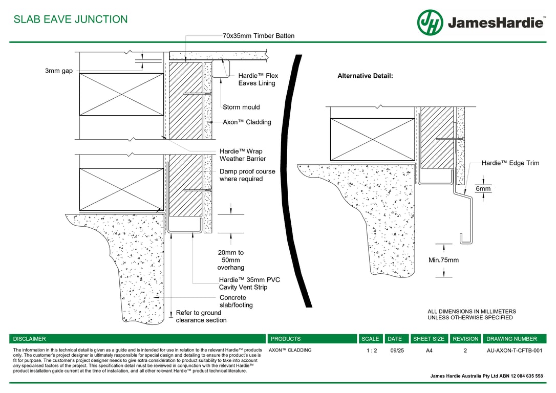 Navigate to AU-AXON-T-CFTB-001 - SLAB EAVE JUNCTION