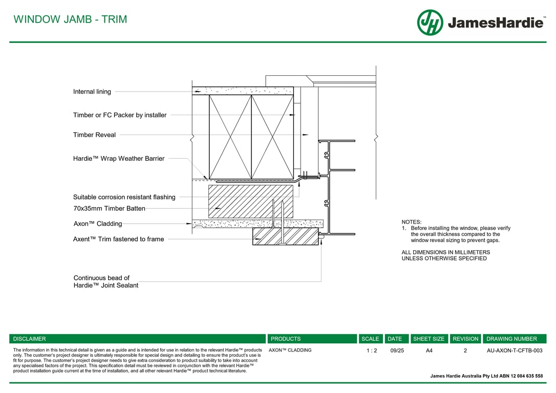 Navigate to AU-AXON-T-CFTB-003 - WINDOW JAMB - TRIM