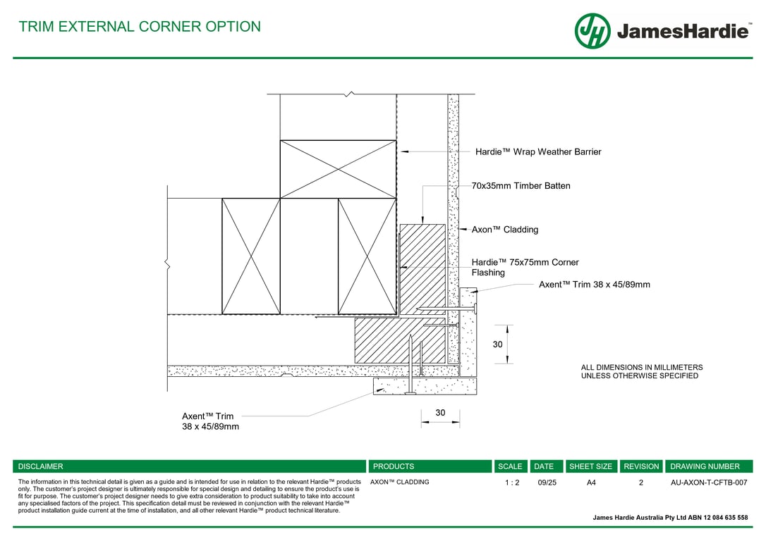Navigate to AU-AXON-T-CFTB-007 - TRIM EXTERNAL CORNER OPTION
