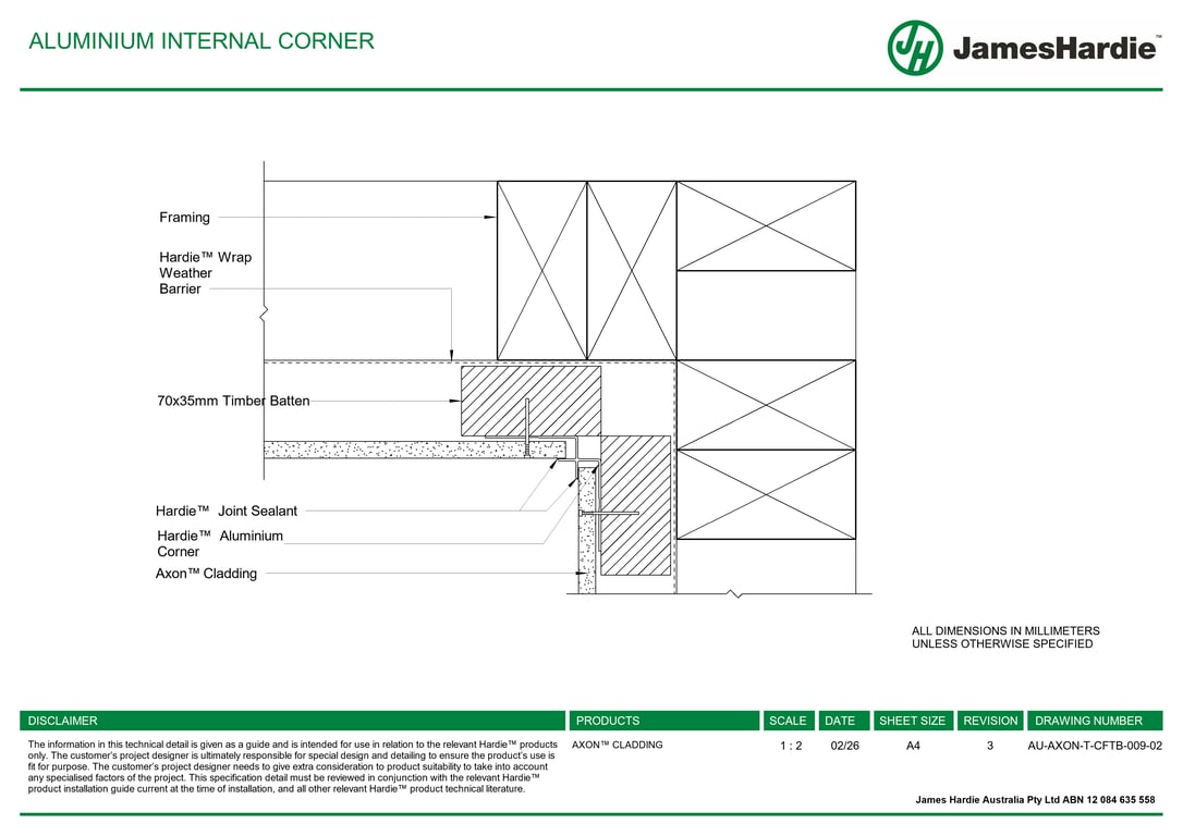 Navigate to AU-AXON-T-CFTB-009-02 - ALUMINIUM INTERNAL CORNER