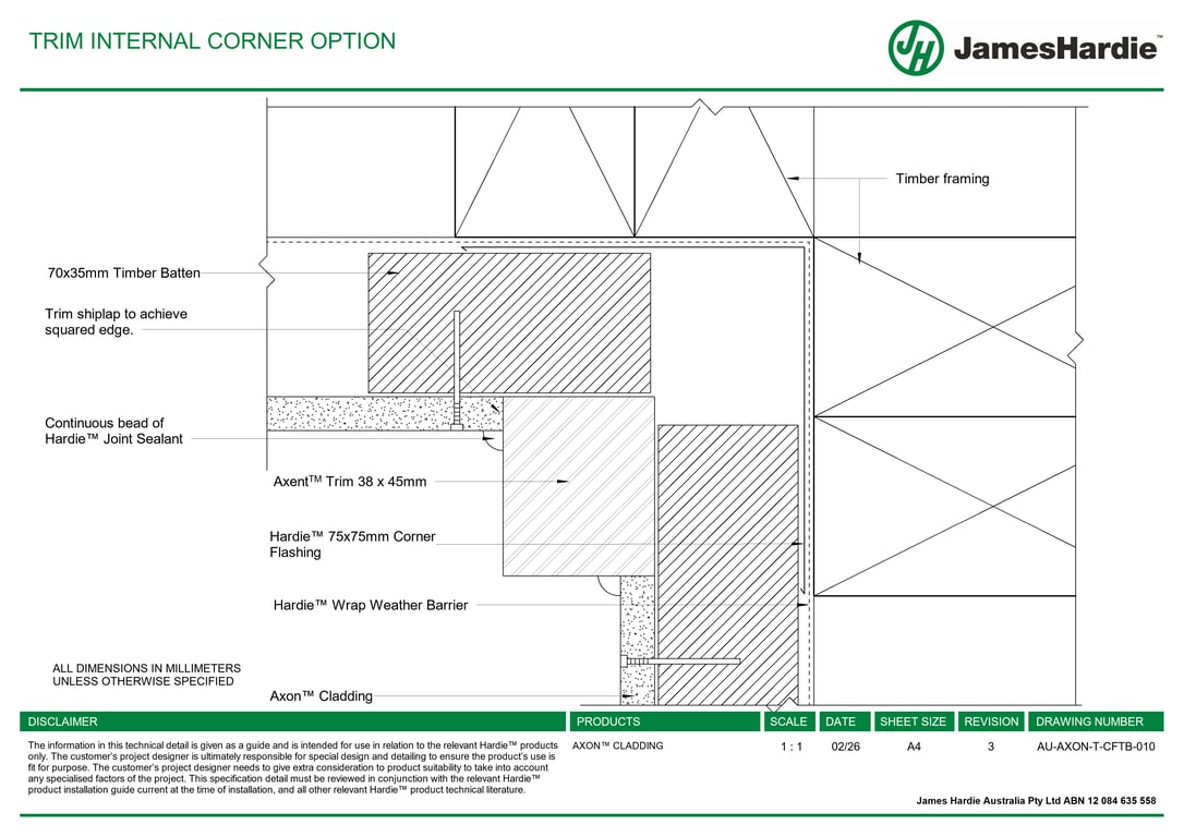 Navigate to AU-AXON-T-CFTB-010 - TRIM INTERNAL CORNER OPTION