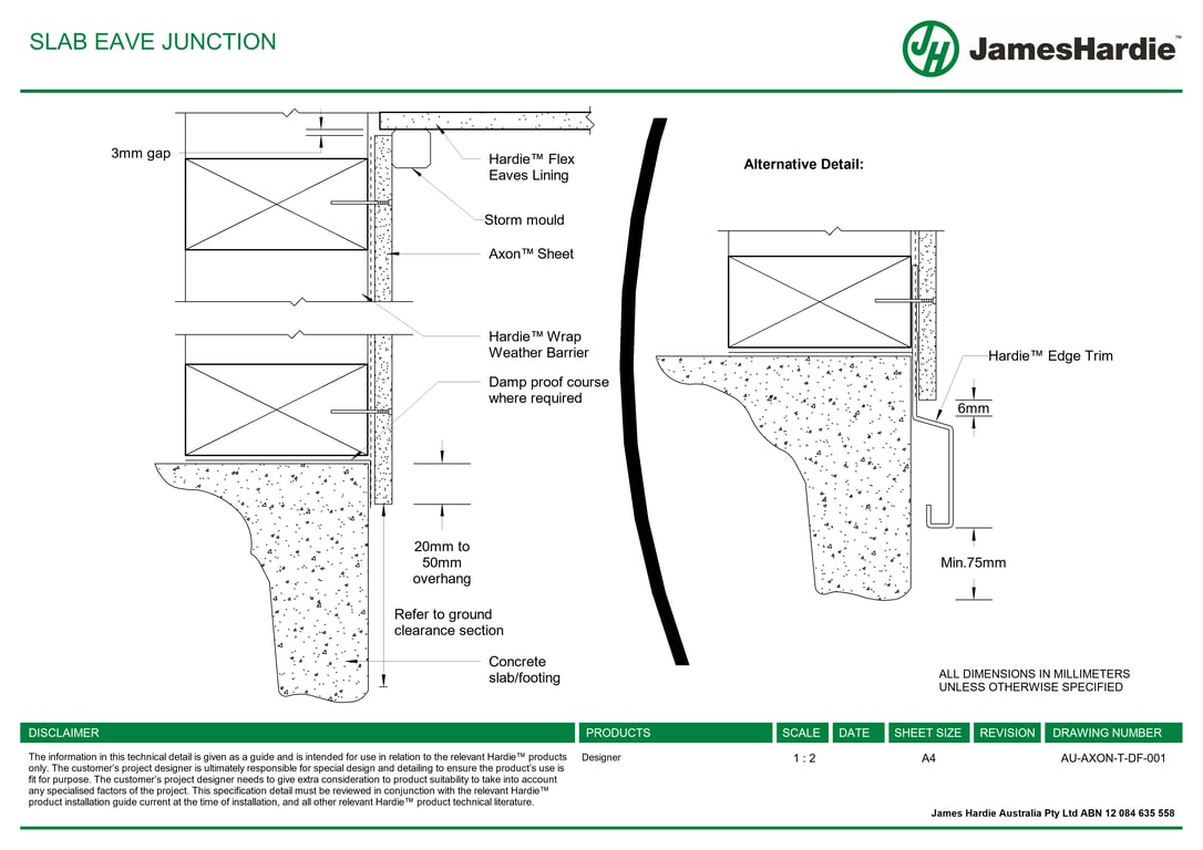 Navigate to AU-AXON-T-DF-001 - SLAB EAVE JUNCTION