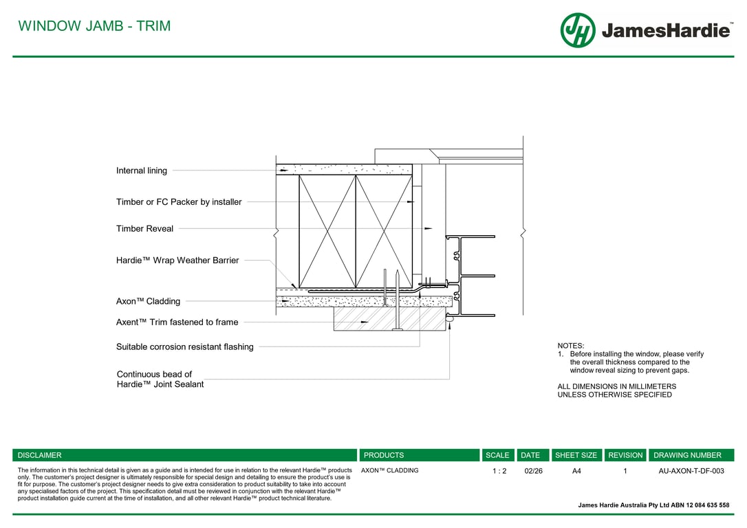 Navigate to AU-AXON-T-DF-003 - WINDOW JAMB - TRIM