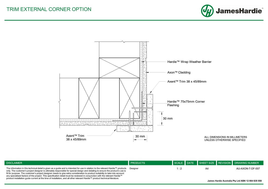 Navigate to AU-AXON-T-DF-007 - TRIM EXTERNAL CORNER OPTION