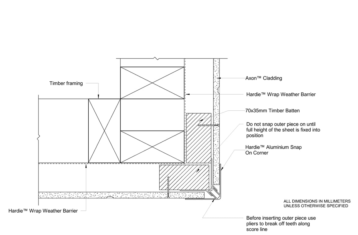 Navigate to AXON CFTB Snap On External Corner Option
