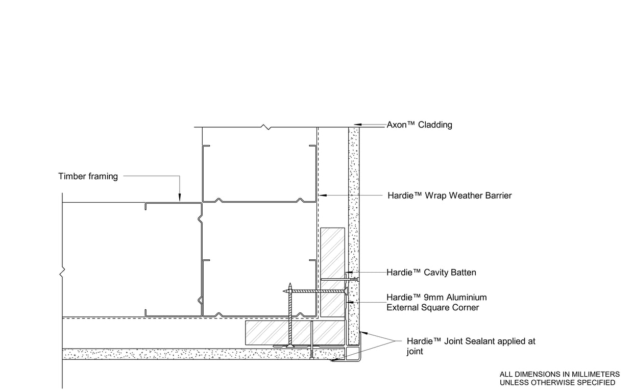 Navigate to AXON Steel CFFC Aluminium External Square Corner