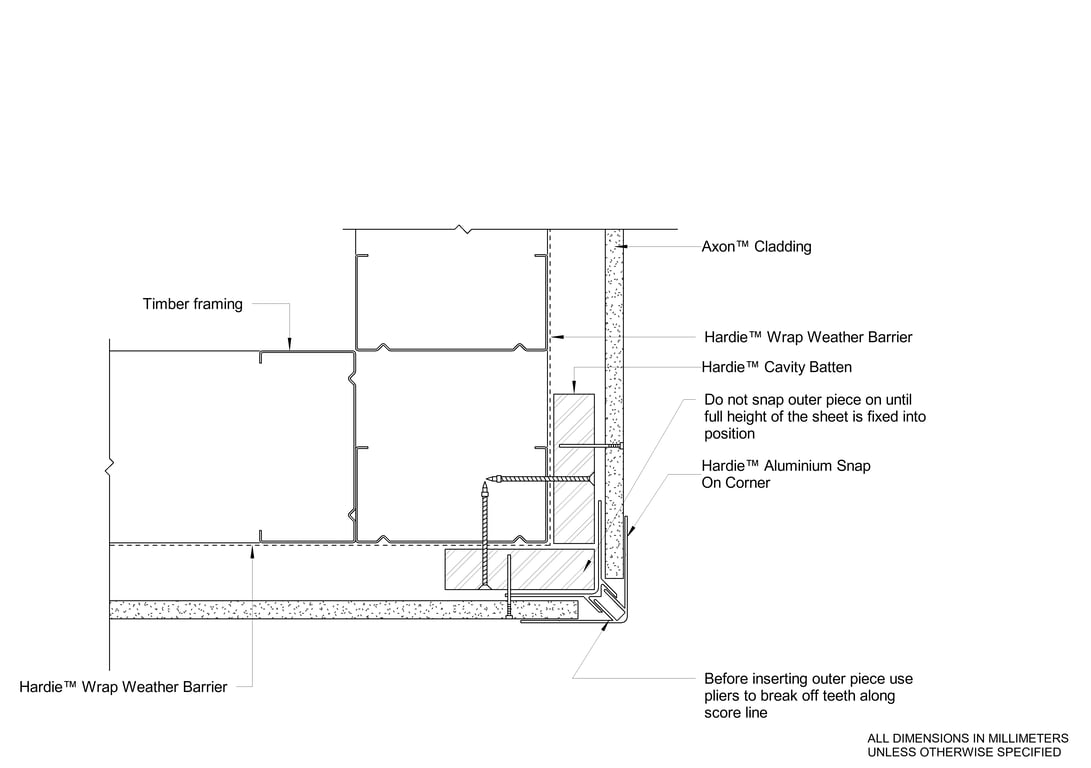 Navigate to AXON Steel CFFC Snap On External Corner Option
